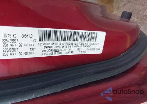 2014 Dodge Grand Caravan Se 30Th Anniversary z USA, uszkodzony, nr VIN 2C4RDGBG1ER453006